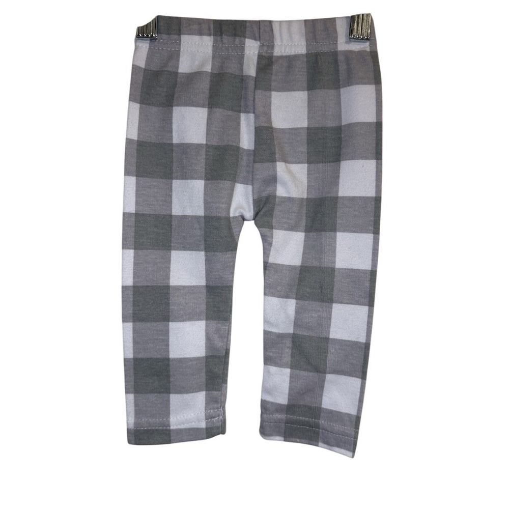Lila & Jack Baby Leggings 6-9 Months Gray White Buffalo‎ Plaid Soft Cotton Blend